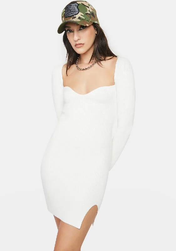 Harvest Date Sweater Dress Zippered Front Buttoned Front Snap Front