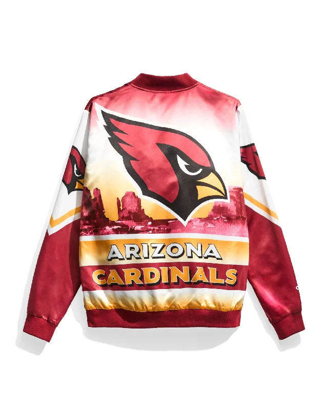 Arizona Cardinals Fanimation Satin Jacket Print Jacket Jacquard Jacket Patchwork Jacket