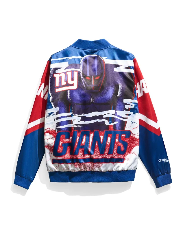 New York Giants Fanimation Satin Jacket Welt Pockets Slit Pockets Flap Pockets