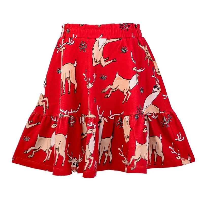 Red Reindeer Twirl Skirt leather skirt sleek