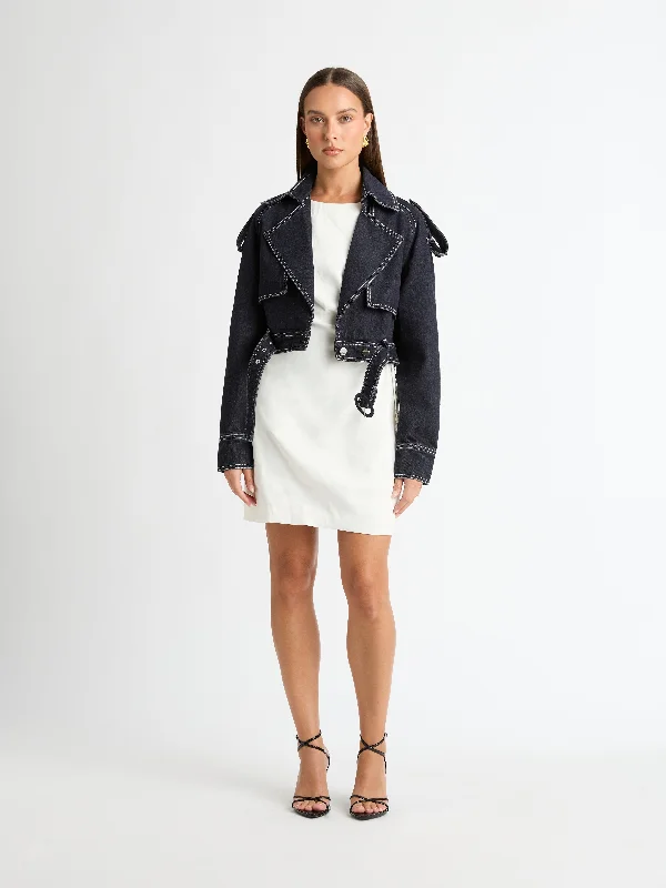 SOFIA JACKET Notch Collar Peter Pan Collar Cowl Neck