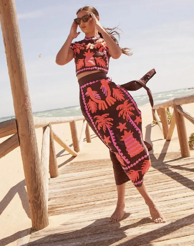 Two Piece Aztec Inspired Skirt Set lace skirt feminine