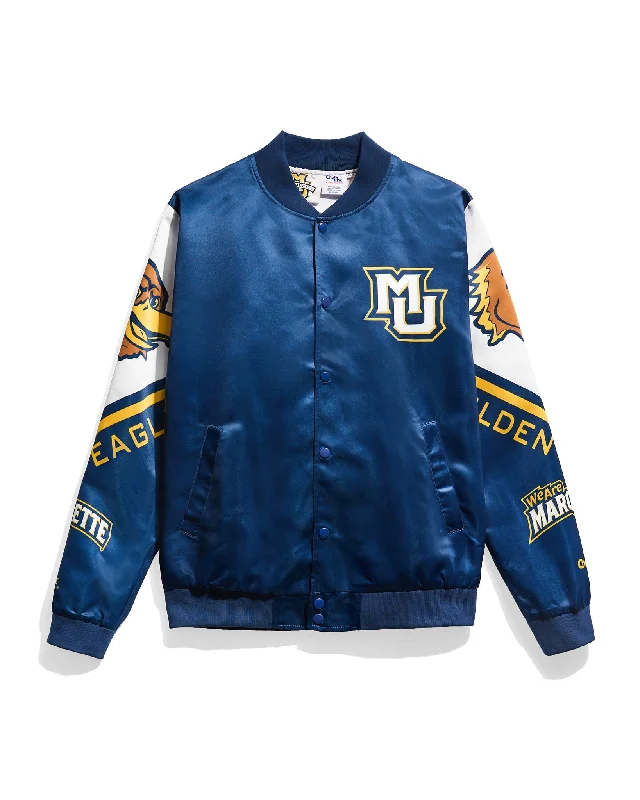 Marquette University Golden Eagles Satin Jacket Print Jacket Jacquard Jacket Embroidered Jacket