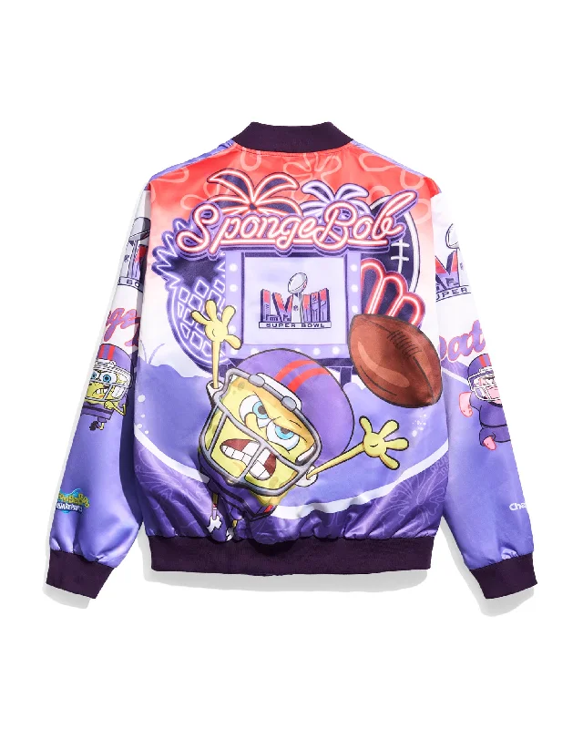Super Bowl LVIII x SpongeBob Fanimation Jacket V-Neck Jacket Boat Neck Jacket Square Neck Jacket