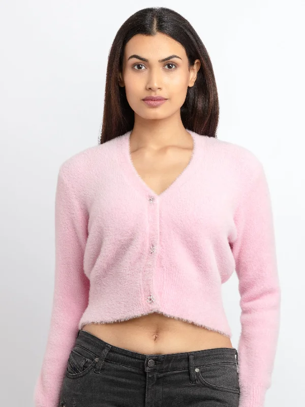 Womens Solid V-Neck Sweater Stretchy Elastic Breathable