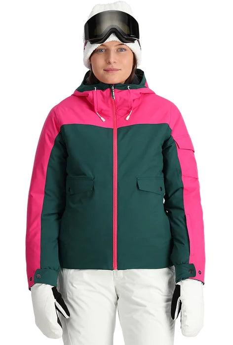 Spyder Optimist Jacket Womens Cypress Green Welt Pockets Slit Pockets Flap Pockets
