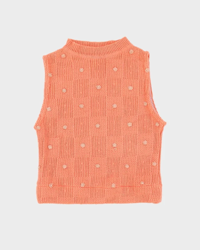 Rokit Originals Pink Sweater Vest - XXS Casual Formal Business