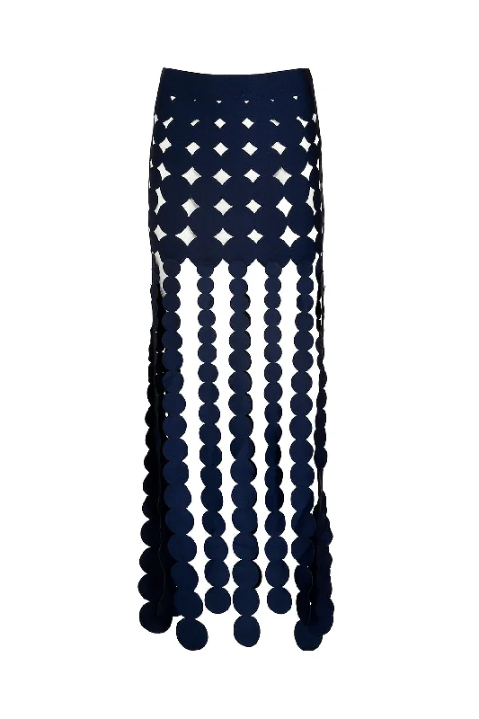 Grain Shadow Navy Skirt maxi skirt elegant
