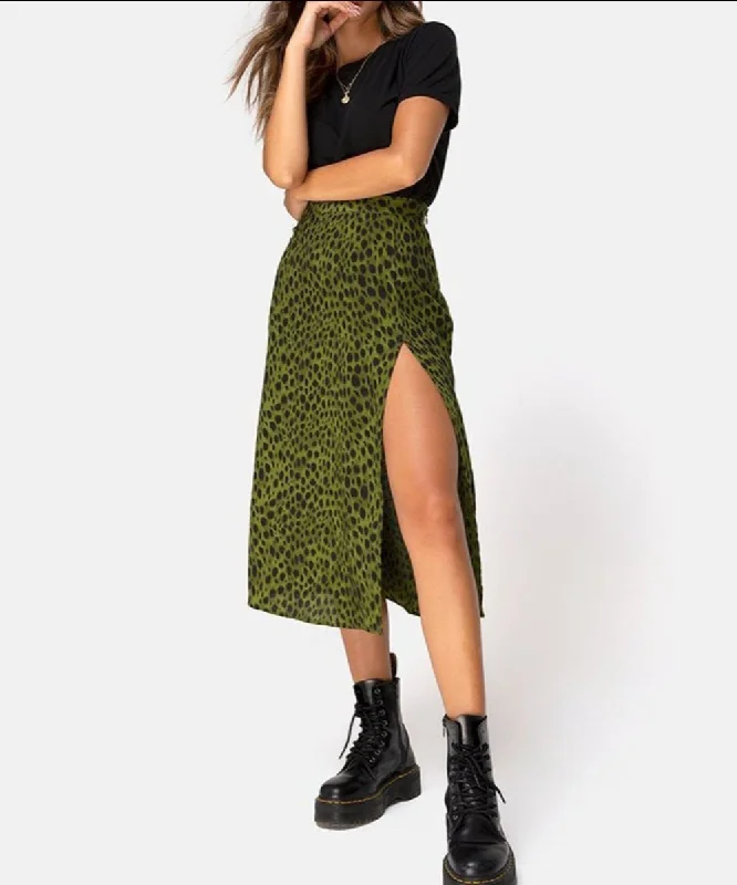 Chiffon Leopard Open Cross Printed Half Length Skirt lace skirt romantic