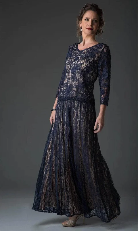 Soulmates 1610 - Soutache Lace 3/4 Sleeve Top With Circle Skirt silk skirt smooth