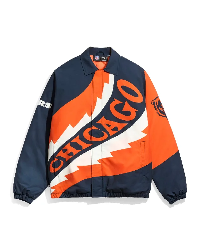 Chicago Bears Saw Blade Quilted Puffer Jacket Bomber Jacket Anorak Windbreaker