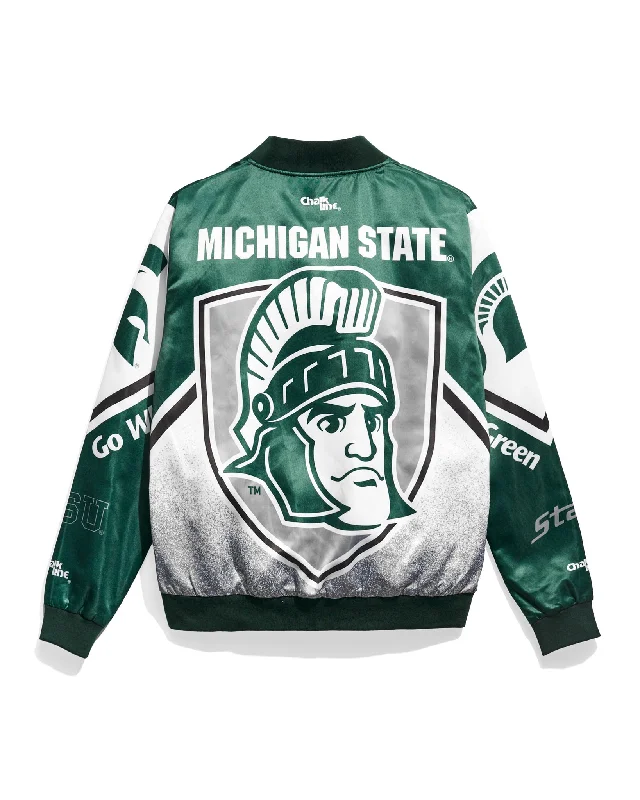 Michigan State Football Fanimation Satin Jacket Anorak Shell Jacket Lightweight Jacket
