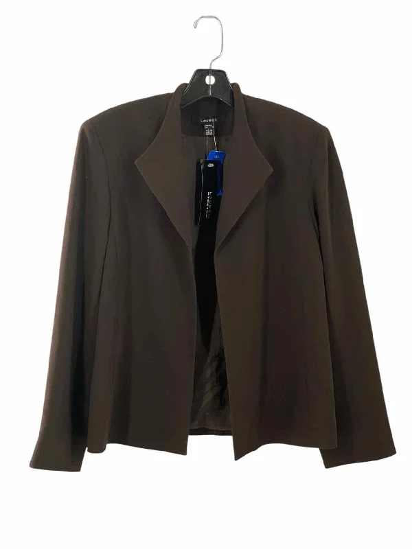 Louben Size 12 Brown NWT Jacket Knit Fabric Woven Fabric Fleece Fabric