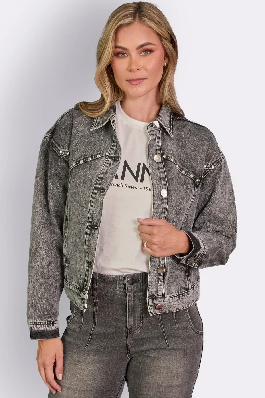 Women's Western Stud Denim Jacket Cotton Jacket Linen Jacket Terry Jacket