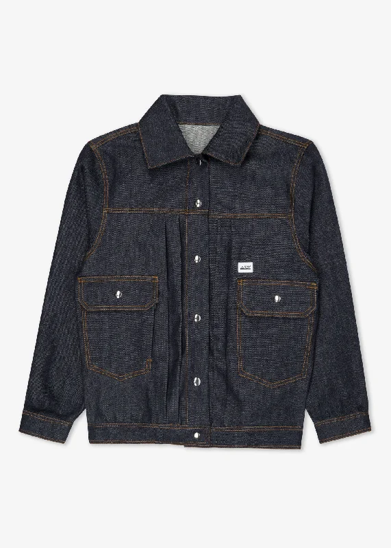 BULL DENIM JACKET INDIGO Zippered Jacket Buttoned Jacket Snapped Jacket
