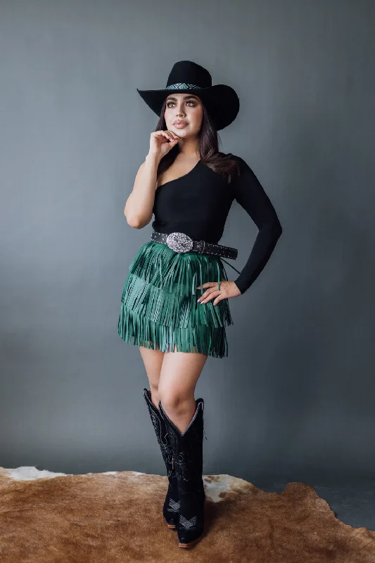 The Melinn Fringe Skirt wool skirt warm