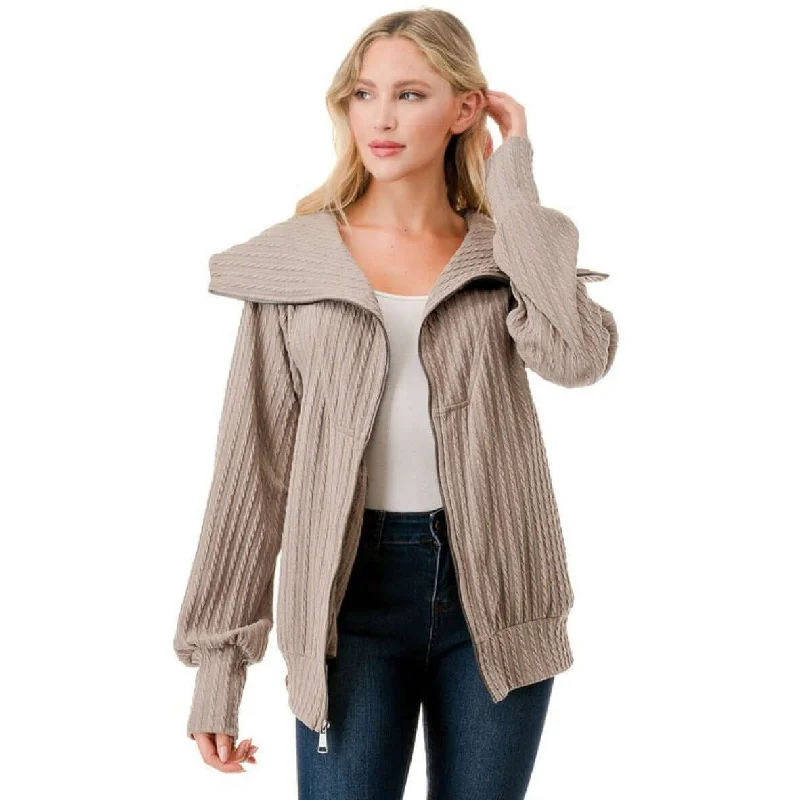 Walk in the Park Cable Knit Jacket Made in USA Hooded Jacket Caped Jacket Shawl Collar Jacket