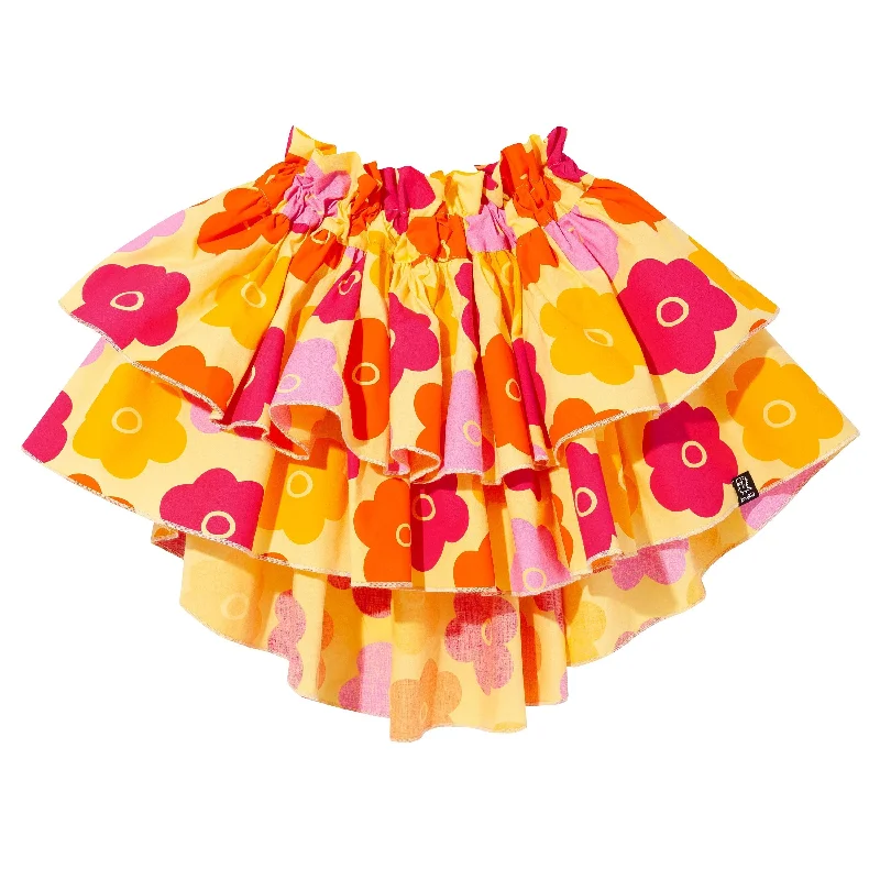 Yellow Flower Skirt - 1 Left Size 1-2 years ribbed skirt waist