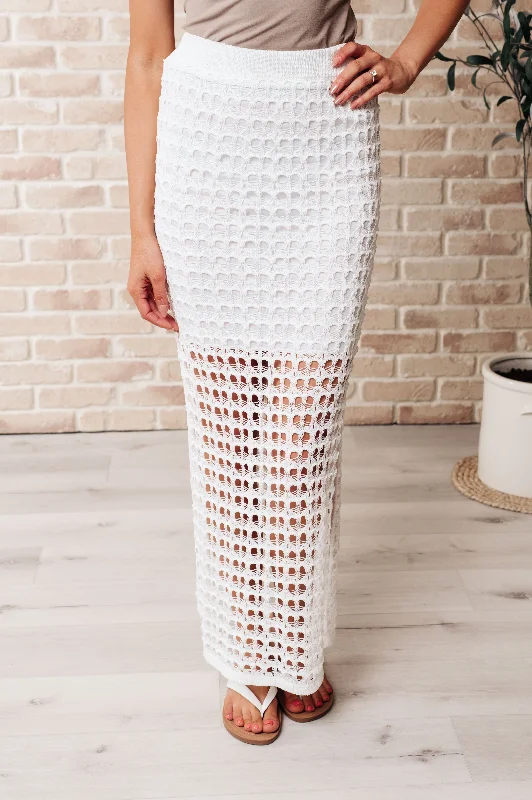 All Hands On Deck Skirt in Cream high slit skirt