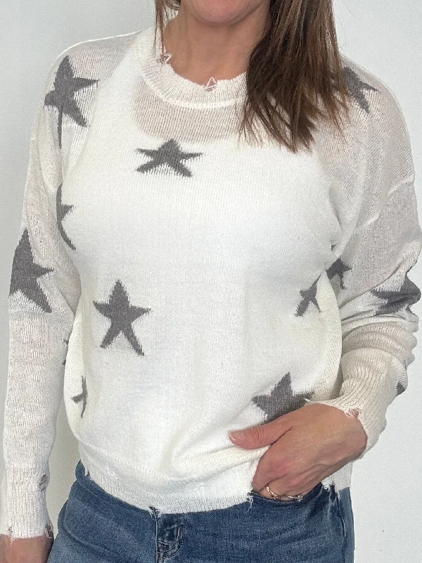 ELAN Star Sweater Layered Multi-layer Single Layer