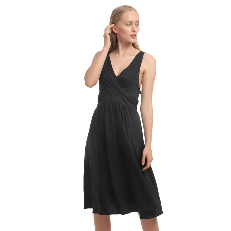 Low cut Dress Flare Sundress Flare Skirt Solid V neck Sling Pleated wrap skirt elegant