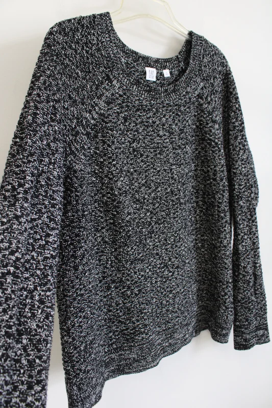Gap Black and White Cotton Sweater | L Layered Multi-layer Single Layer