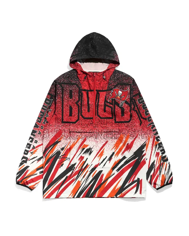 Tampa Bay Buccaneers Sketch Anorak Jacket Notch Collar Jacket Peter Pan Collar Jacket Cowl Neck Jacket