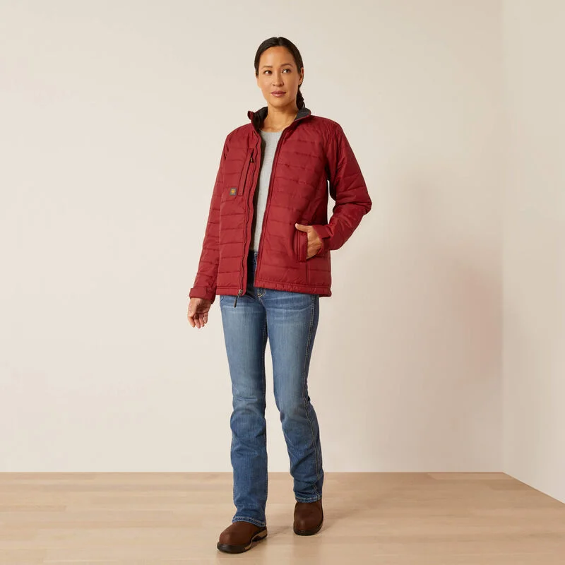 Ariat Ladies Rebar Cordura Ripstop Lightweight Insulated Jacket - Cabernet - 10052551 Collared Jacket Crew Neck Jacket Turtle Neck Jacket