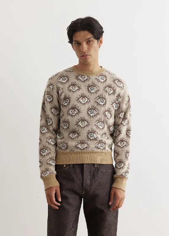 8G Jacuqard Knit SPEAKEASY Vintage Sweater Mesh Sweater Canvas Denim