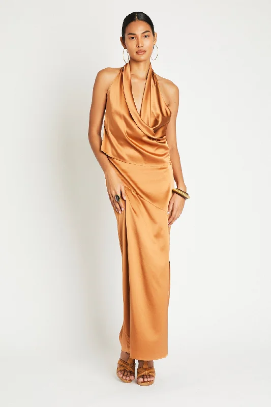 + Beryll Naomi Silk Skirt | Copper lace skirt intricate