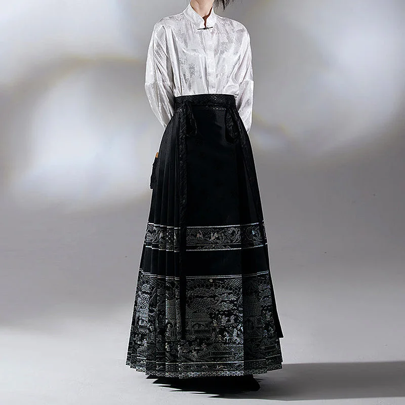 BLACK HORSE SKIRT  KF83688 wool skirt sturdy