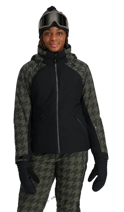 Spyder Schatzi Jacket Womens Black Collared Jacket Crew Neck Jacket Turtle Neck Jacket
