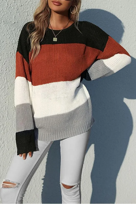 LOOSE FIT COLOR BLOCK DAILY SWEATER Lightweight Heavyweight Midweight