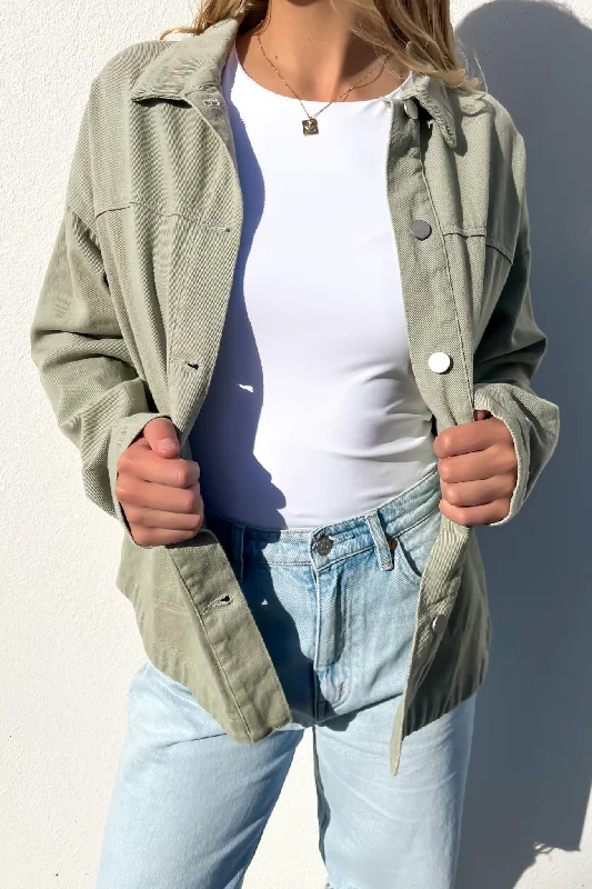 Luisa Denim Jacket Sage Knit Jacket Woven Jacket Fleece Jacket