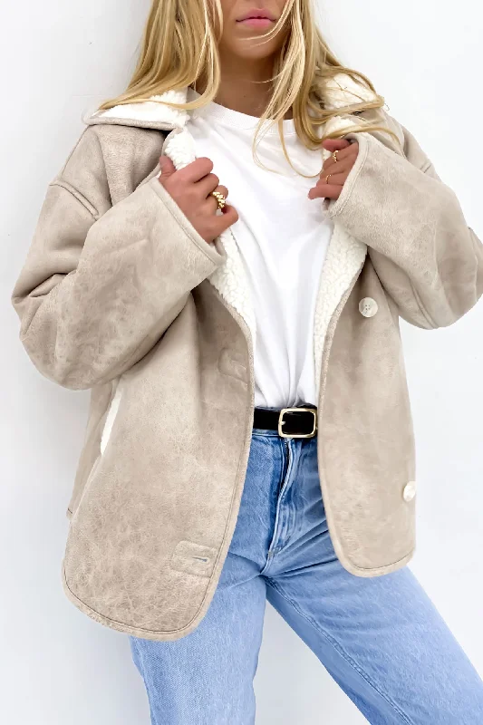 Shannon Sherpa Jacket Beige Jacket Blazer Coat