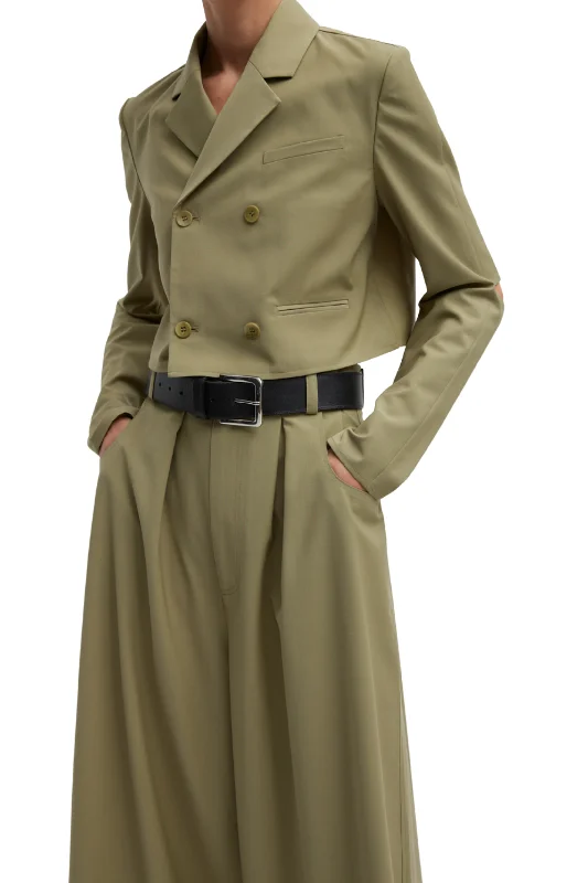 Wool Cropped Shirt Jacket Zippered Jacket Buttoned Jacket Snapped Jacket