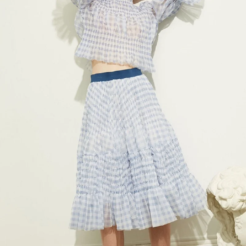 2-layer Plaid Mesh Skirt athletic skirt fit