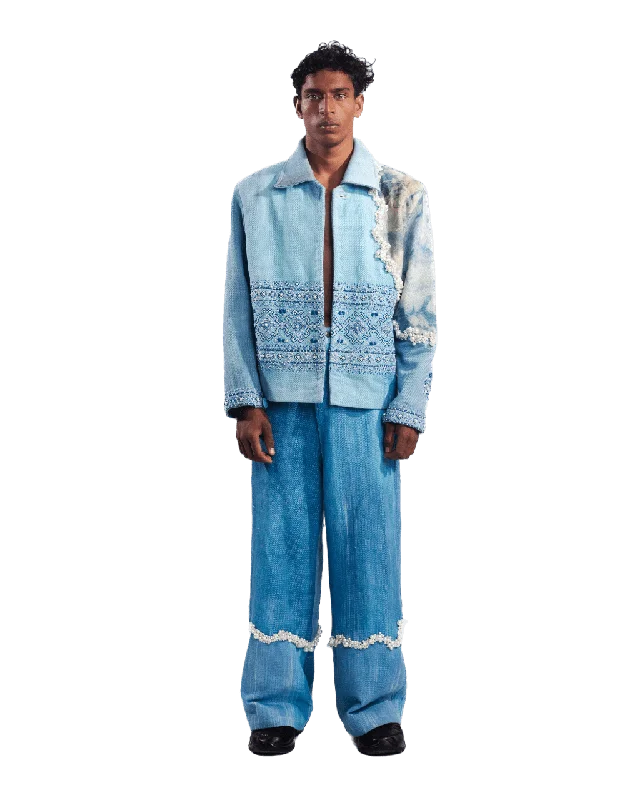"LAHORI LOVER" HAND EMBROIDERED JACKET Fitted Jacket Loose Jacket Oversized Jacket