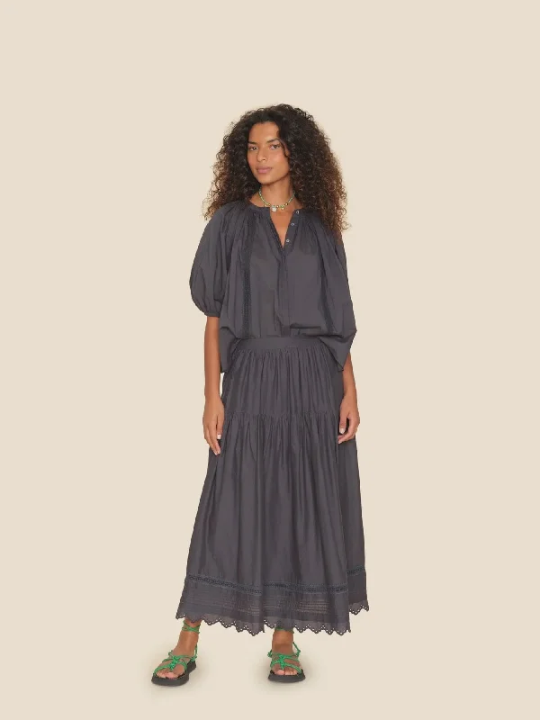 Tilda Skirt velvet skirt glossy