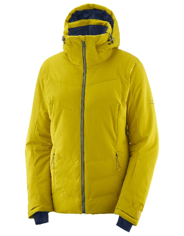 Womens Icepuff Ski Jacket - Golden Palm Nylon Fabric Polyester Fabric Spandex Fabric