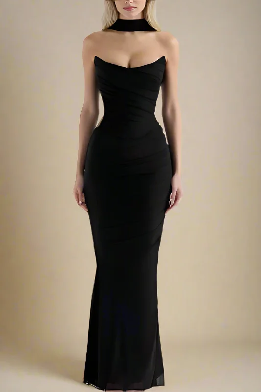 Margot Wrap Top and Maxi Skirt Outfit Set - Classic Black midi skirt versatile