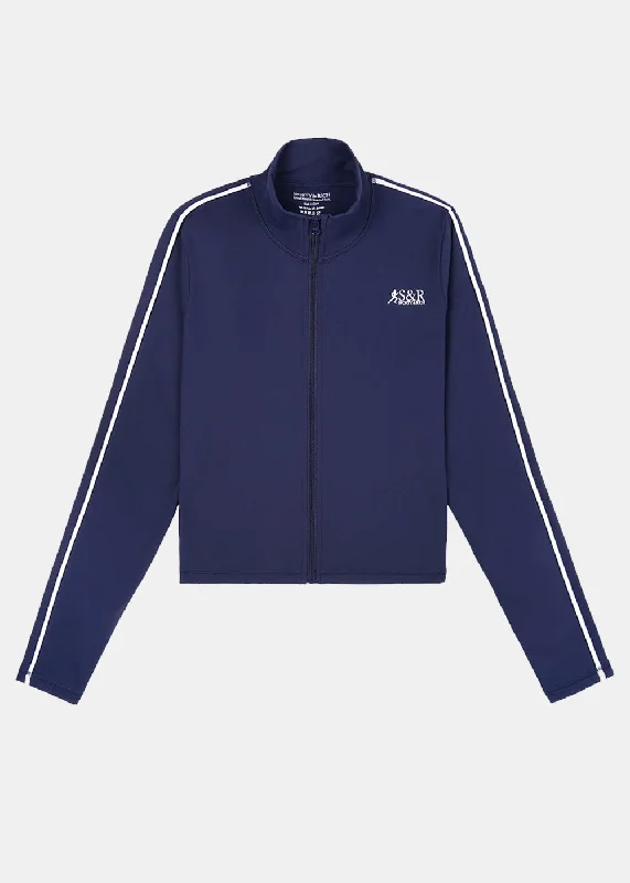 Navy SR Runner Sports Jacket Rayon Fabric Velvet Fabric Corduroy Fabric