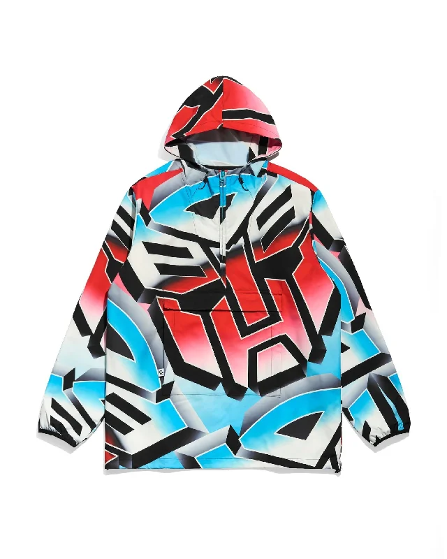 Transformers Autobots Big Logo Anorak Jacket Satin Fabric Silk Fabric Chiffon Fabric