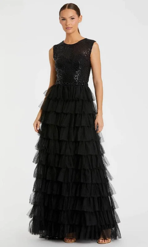 Mac Duggal 27055 - Ruffle Skirt Sleeveless Evening Gown boho skirt vibe