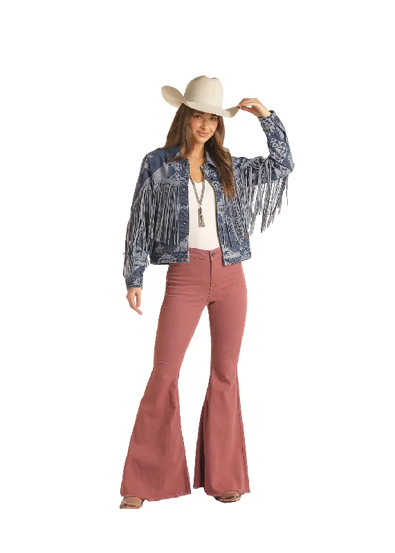 Rock & Roll Denim Ladies Aztec Jacquard Jacket RRWD92RZQC Anorak Shell Jacket Lightweight Jacket