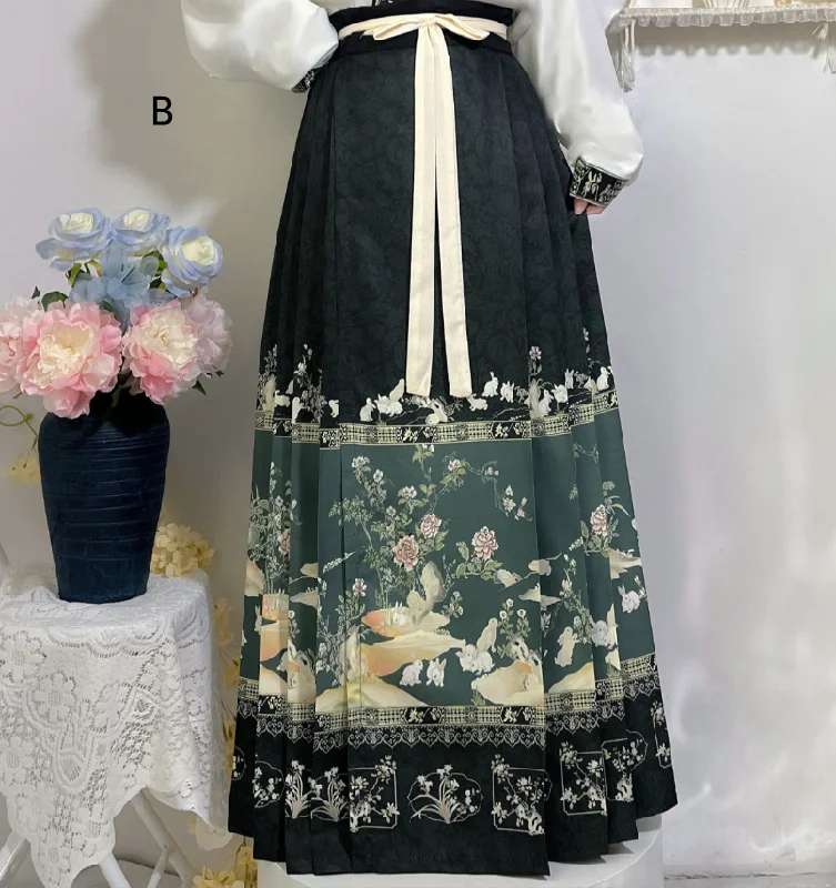 HANFU HORSE FACE SKIRT  KF83687 cashmere skirt rich