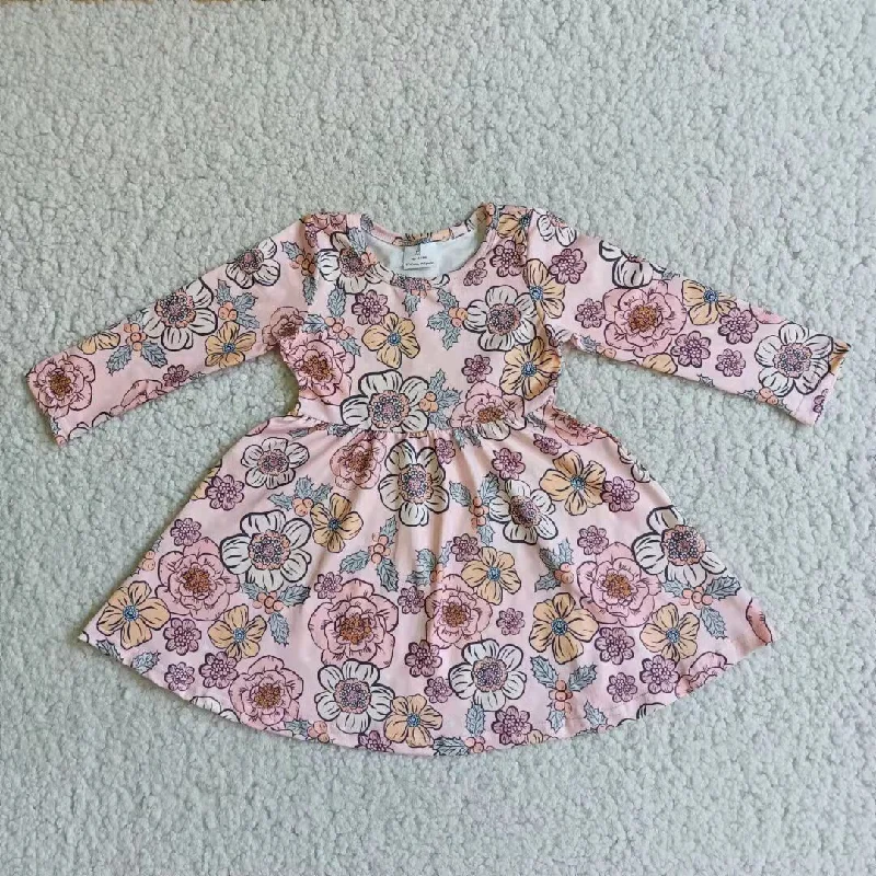6 A4-18 printed long sleeve skirt chiffon skirt delicate