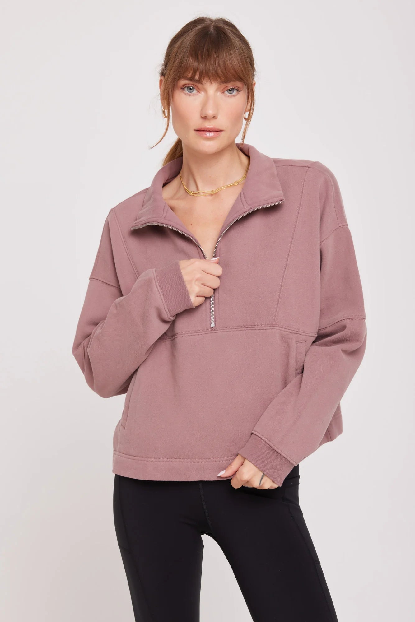 Shay | Half Zip Sweater Spandex Rayon Corduroy