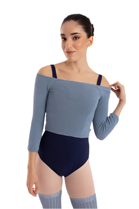 Donatella Bamboo Crop Sweater Cashmere Blend Cotton Blend Poly Blend