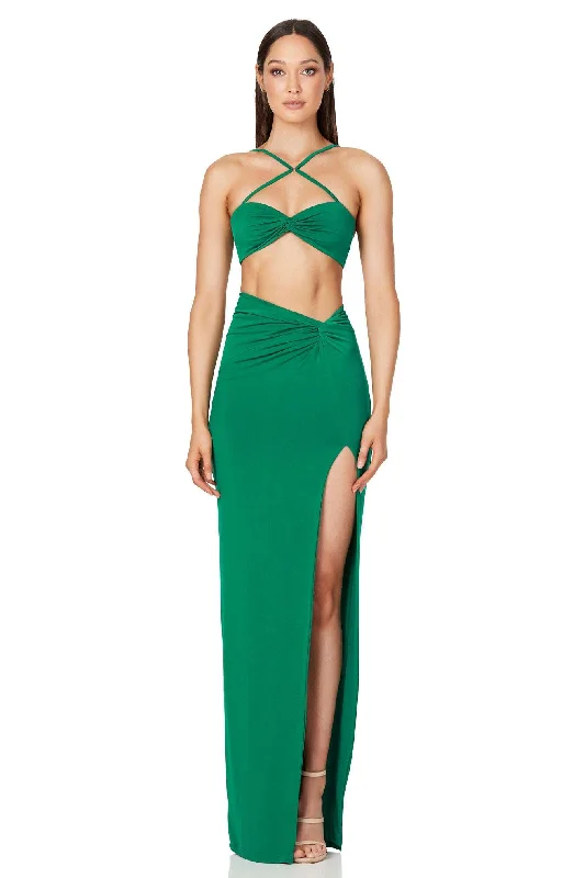 BUY IT NOOKIE Jewel Top and Skirt (Emerald) silk skirt sleek